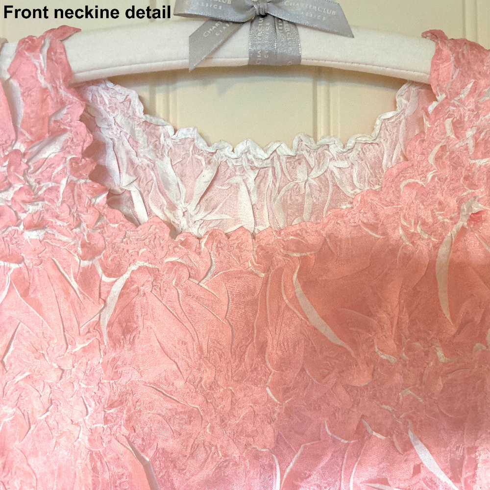 NWOT Feminine Pink TOP Crimped Design - Size S